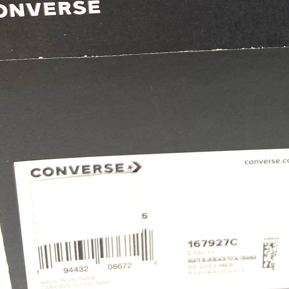 Converse Men's Size 167927C CTAS Patch High Top Canvas Agate Blue Orange Sneaker - Picture 10 of 10